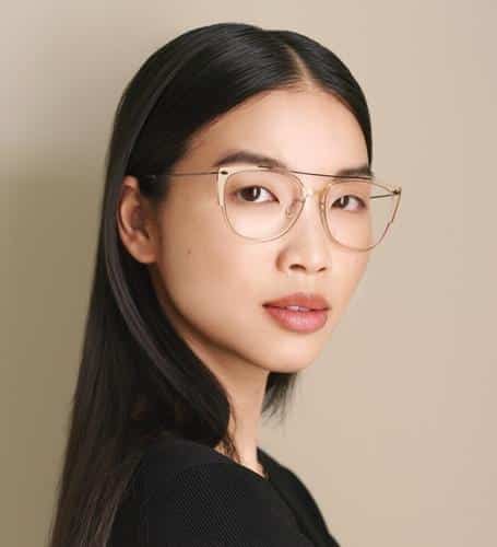 Asian girld with luxury brand eyeglasses